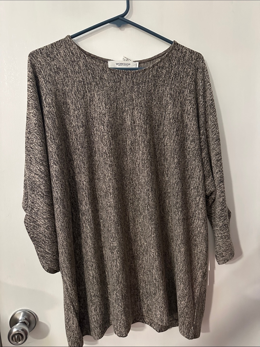 Workshop Republic Clothing Heathered Brown Gray Knit Top